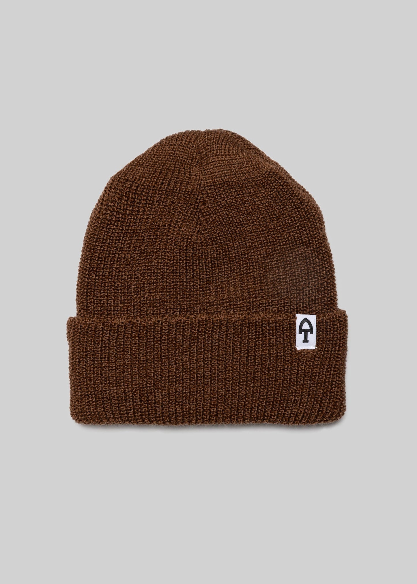 American Trench Merino Cardigan Stitch Beanie rye brown