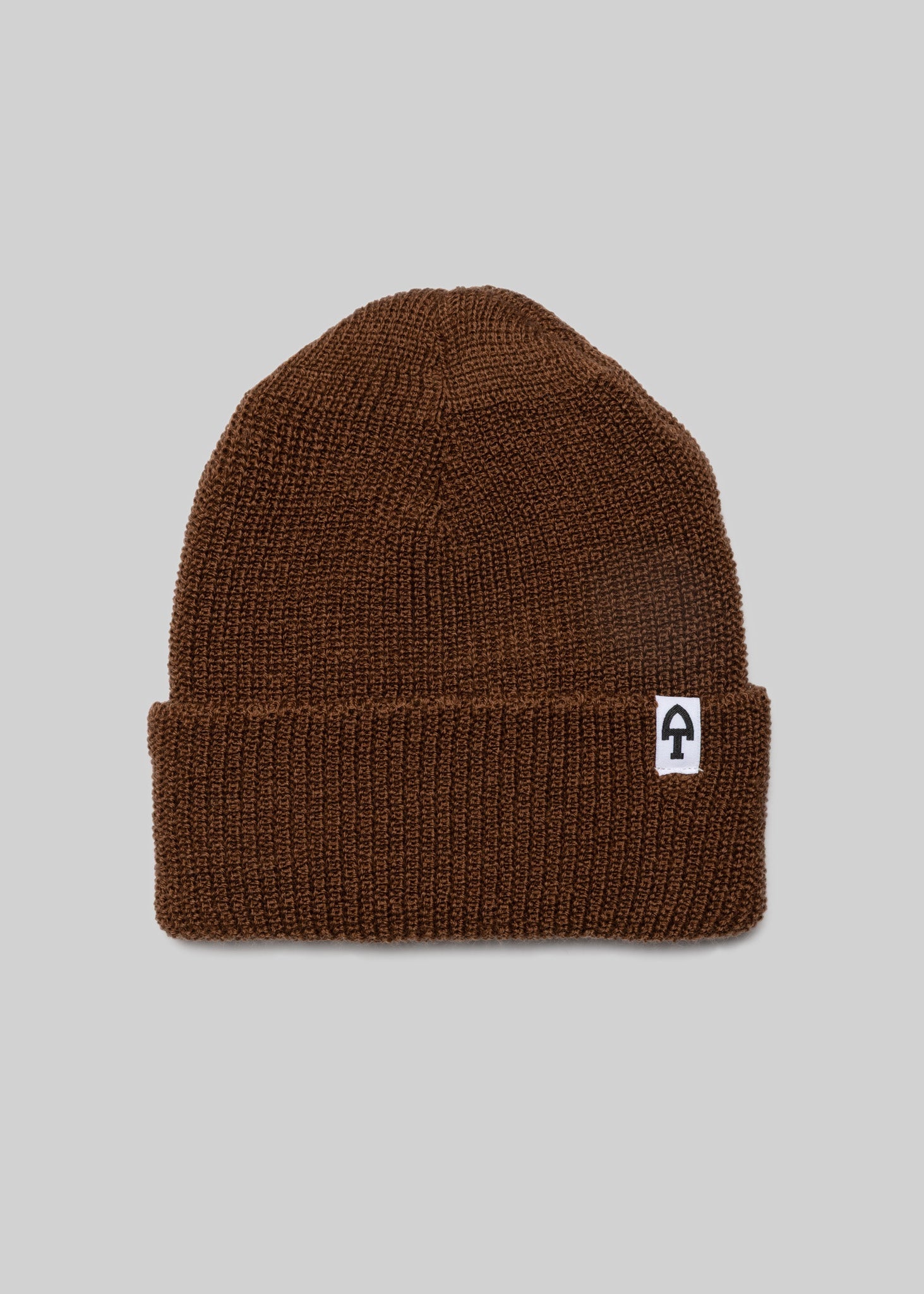 American Trench Merino Cardigan Stitch Beanie rye brown