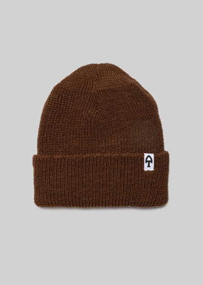 American Trench Merino Cardigan Stitch Beanie rye brown