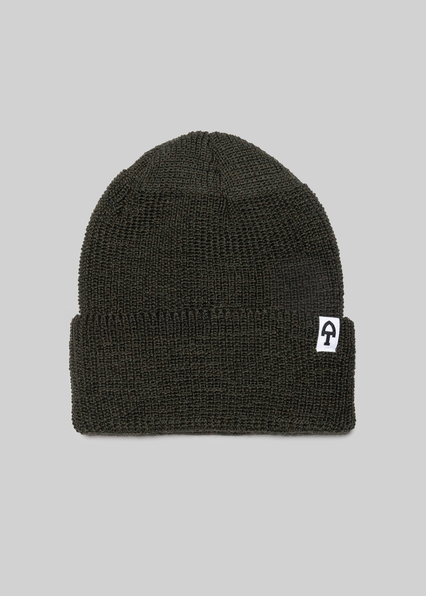 American Trench Merino Cardigan Stitch Beanie dark olive