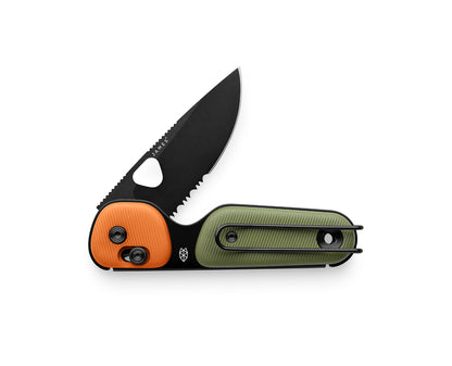 James Brand Redstone Knife OD Green + Orange + Black Serrated