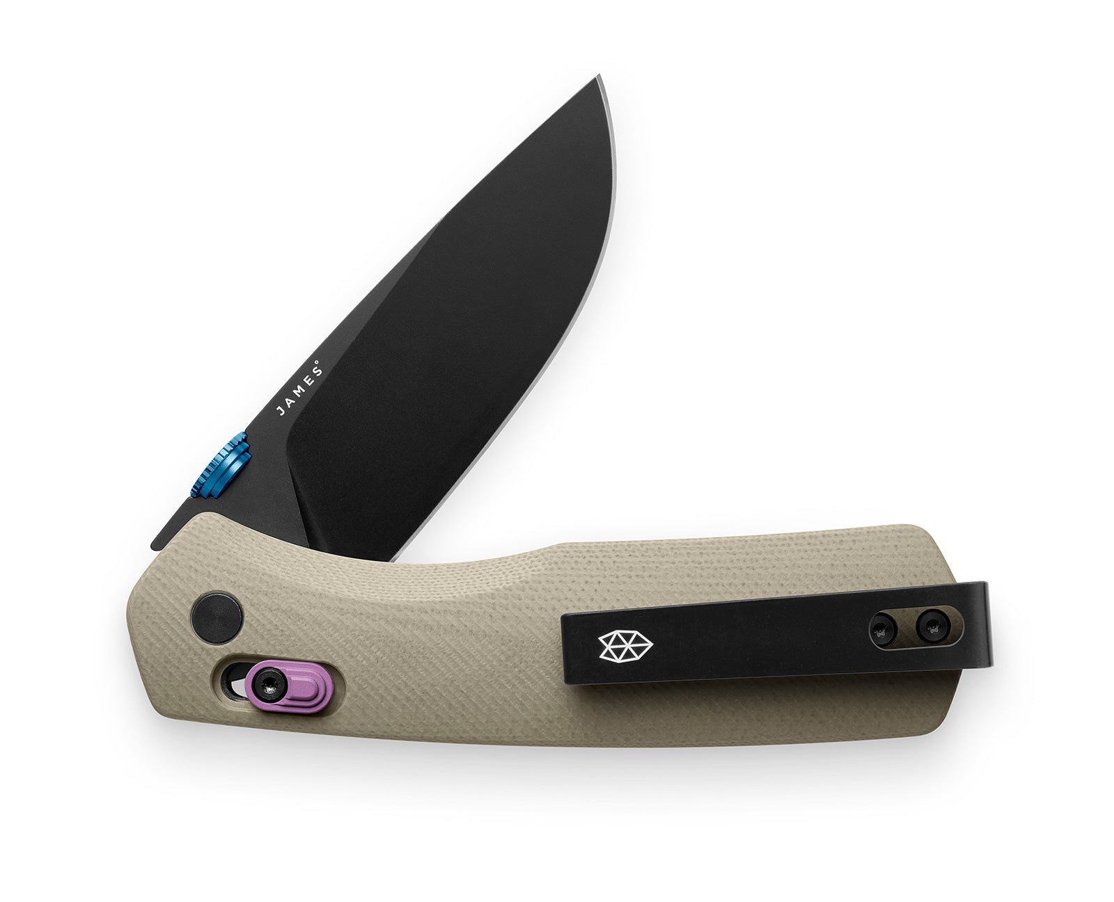 James Brand The Carter Knife Coyote Tan + Black Straight Medium