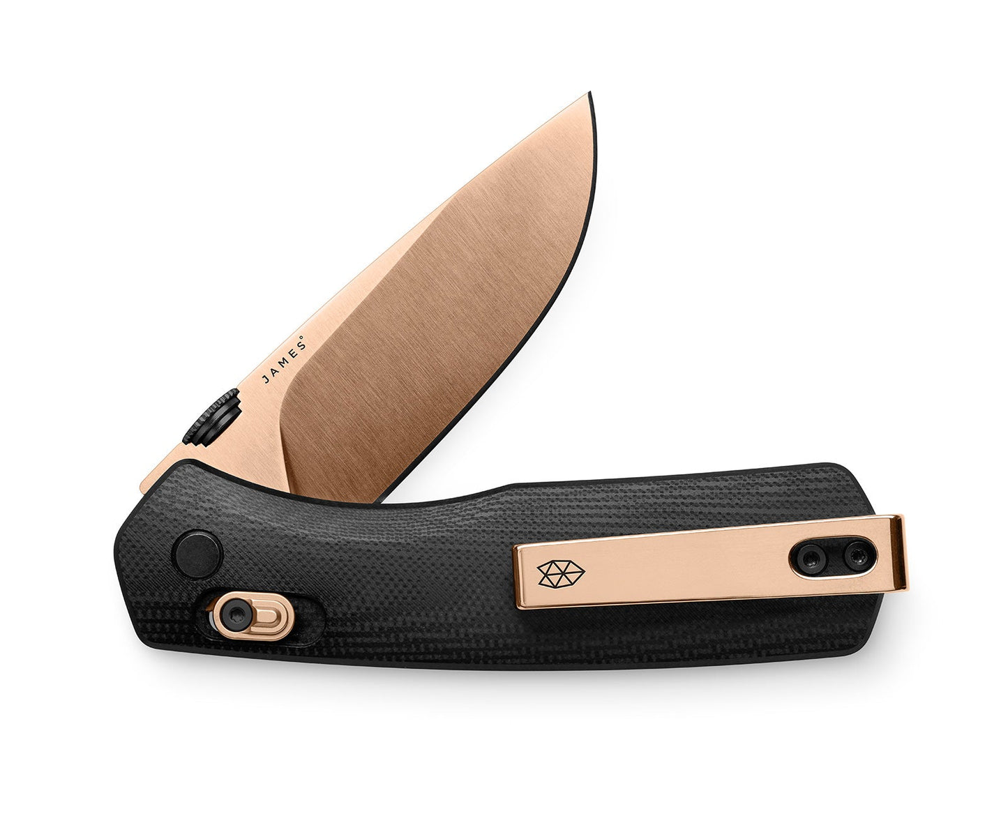 James Brand The Carter Knife Black + Rose Gold Straight Medium