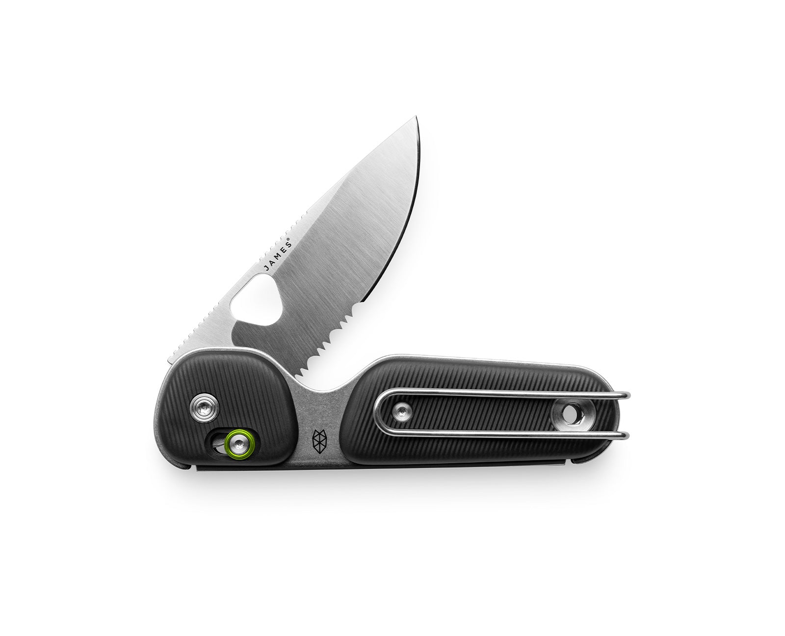 James Brand Redstone Knife Black + Stainless Serrated