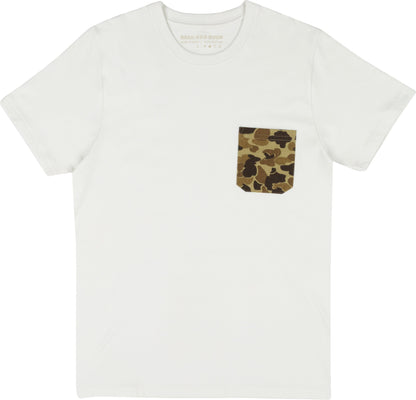 Ball and Buck Pocket Tee White Original Camo