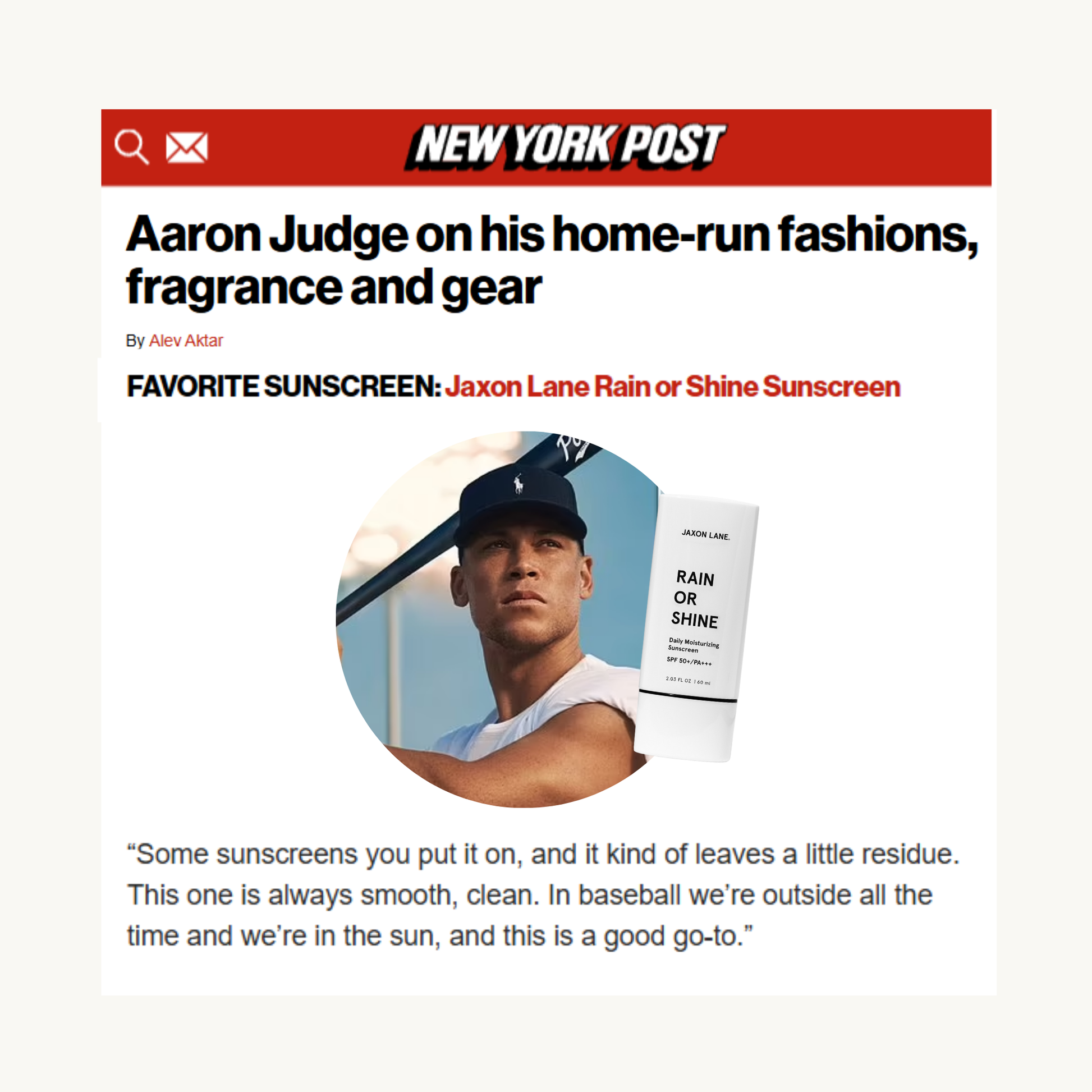 Jaxon Lane Daily Moisturizing Sunscreen