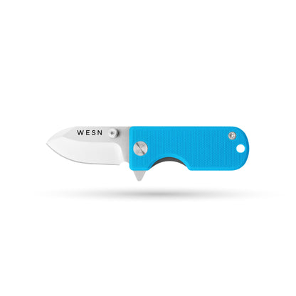 WESN Microblade Keychain Knife Sky Blue G10 x Titanium