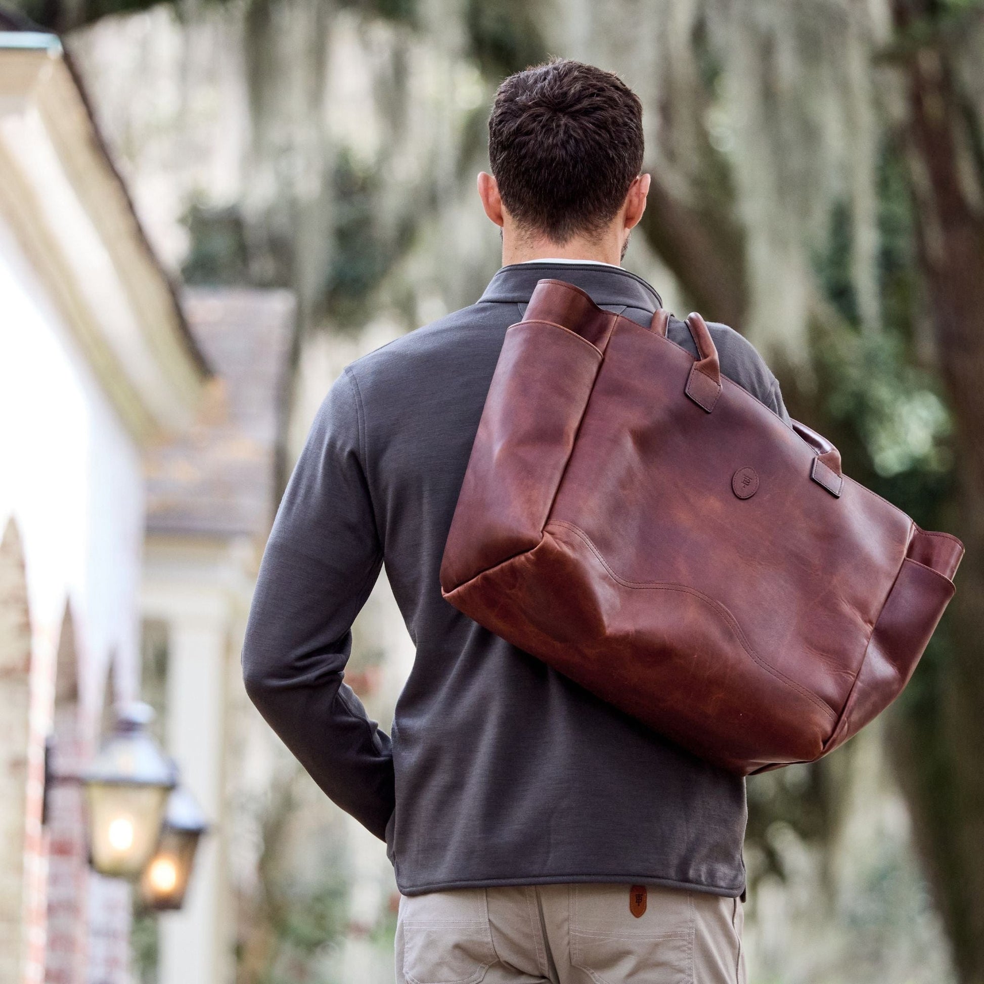 carryall leather backpack Covington Leather Carryall Bag