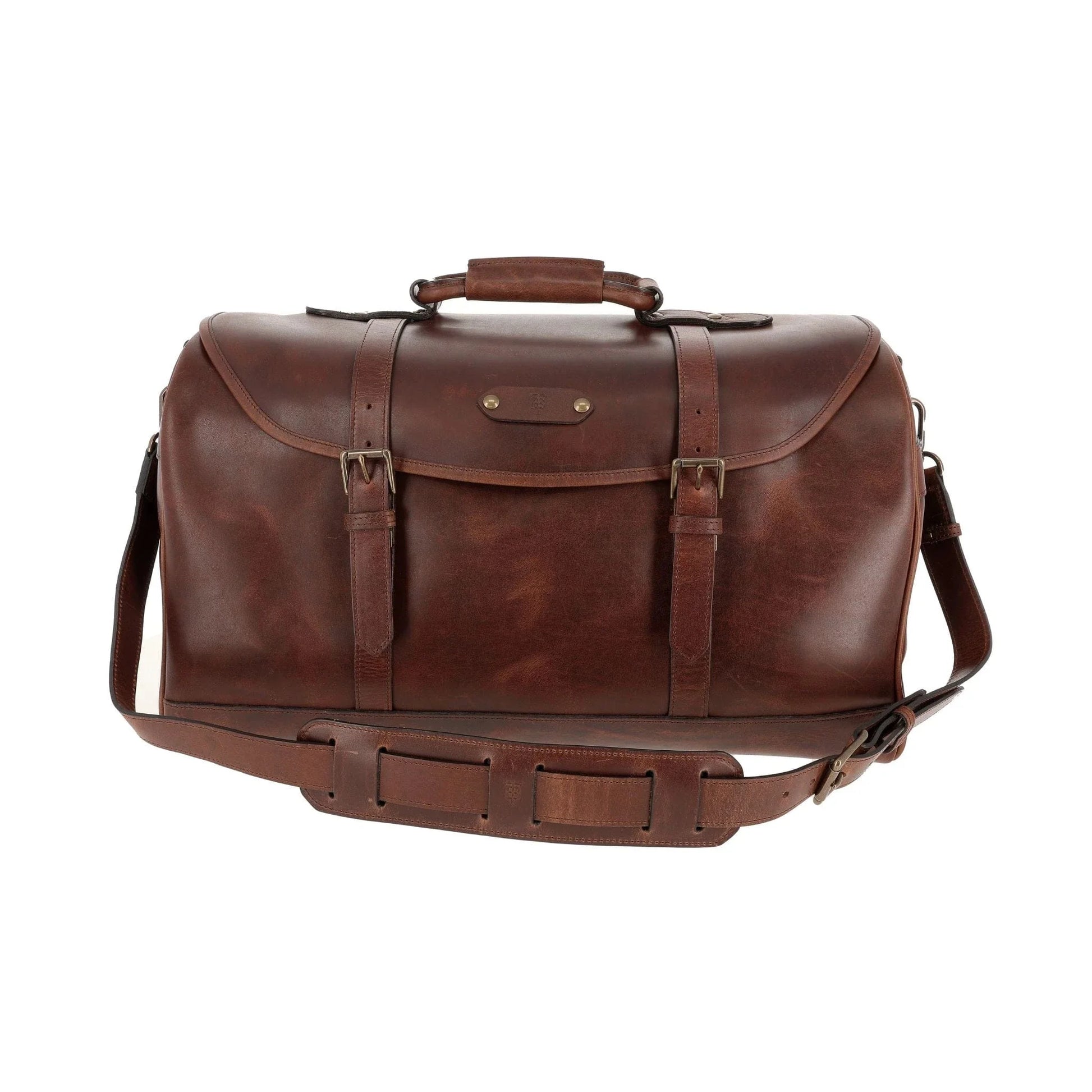 Tom Beckbe Leather Weekender Duffel Bag Oak