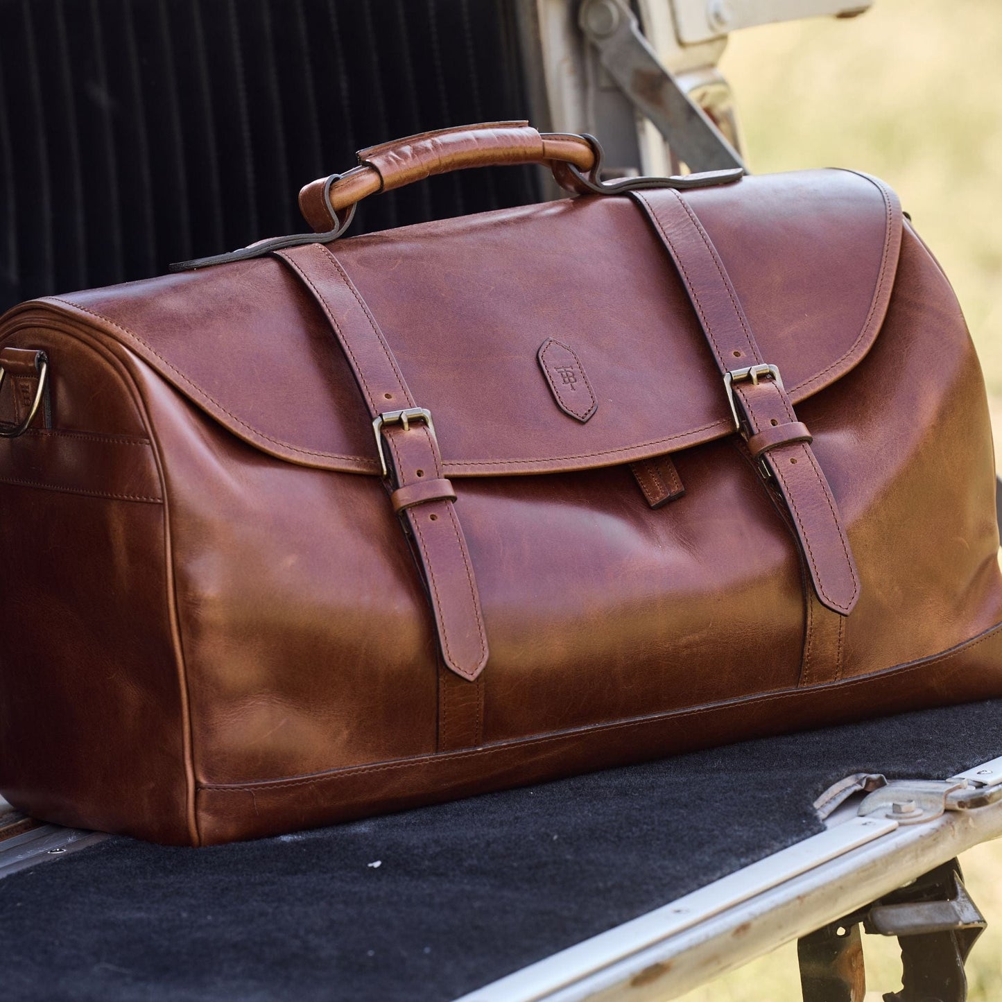 Tom Beckbe Leather Weekender Duffel Bag