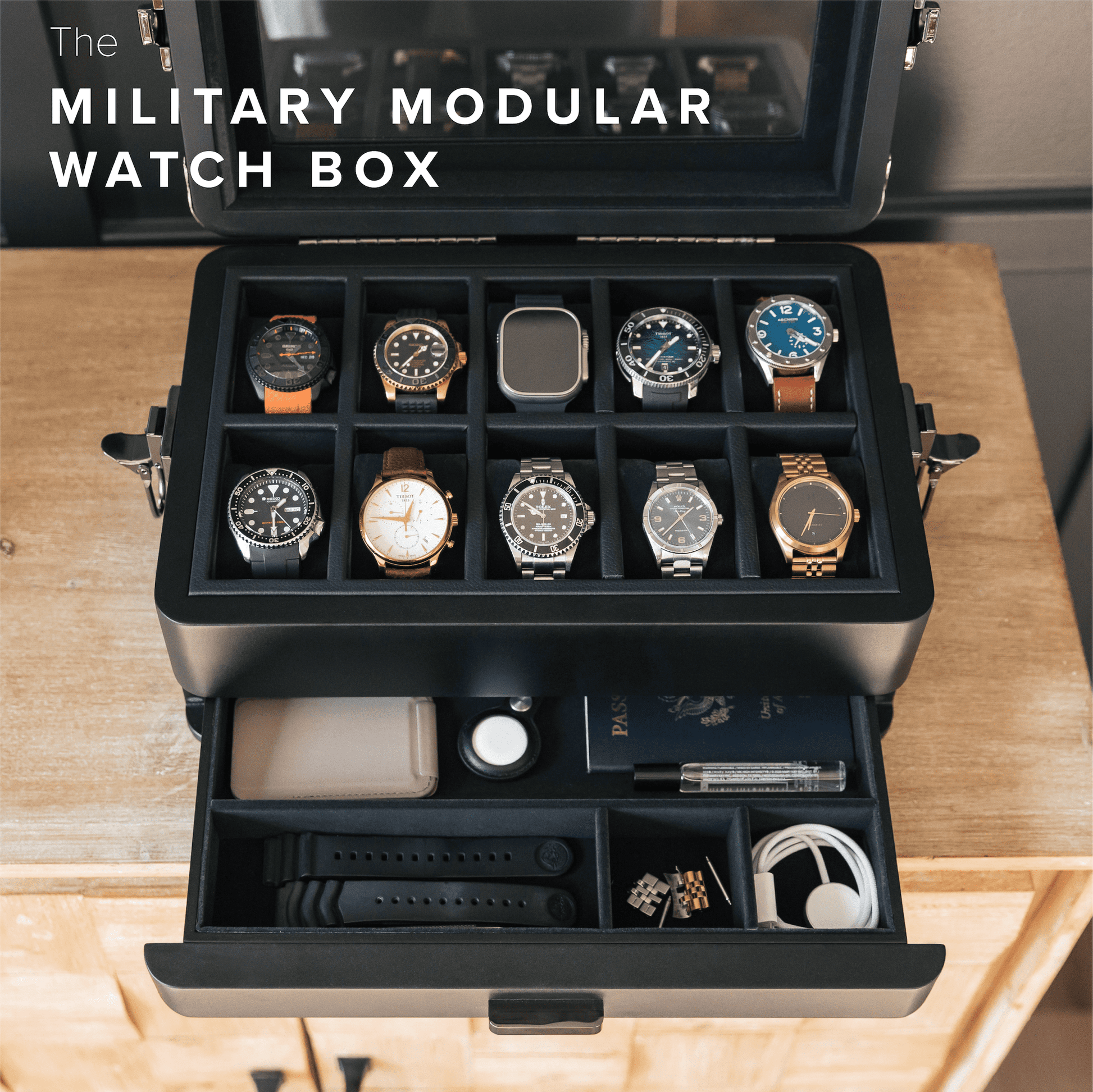 Case Elegance Military Edition Watch Box