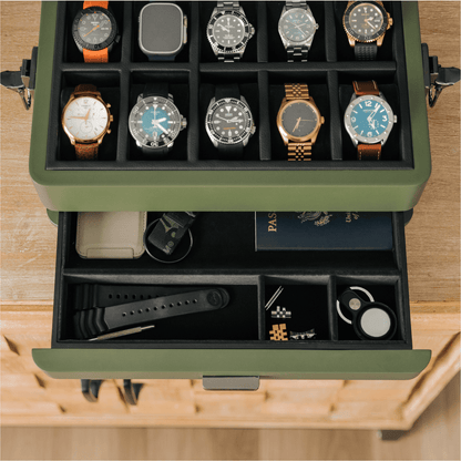 Green Military Modular Watch Box