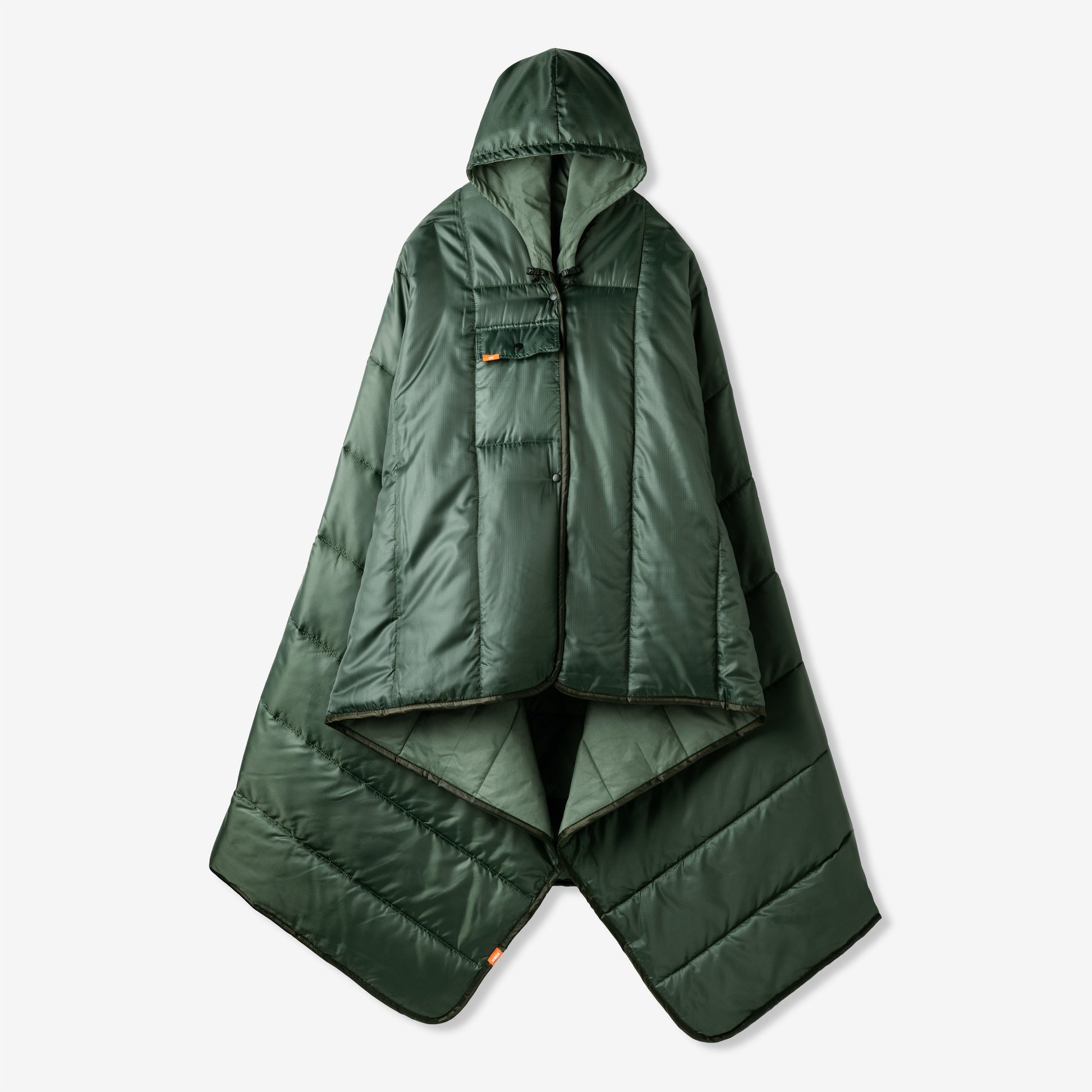 Line of Trade Puffy Blanket Poncho Hunter Green