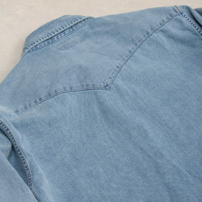 Rivay Wayne Denim Western Shirt in Light Wash