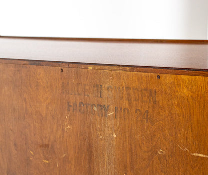 William Hinn Sculpted Walnut 8 Drawer Dresser, Made in Sweden, Circa 1950s