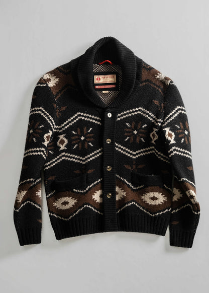 Iron & Resin Wincha Shawl Collar Sweater Black