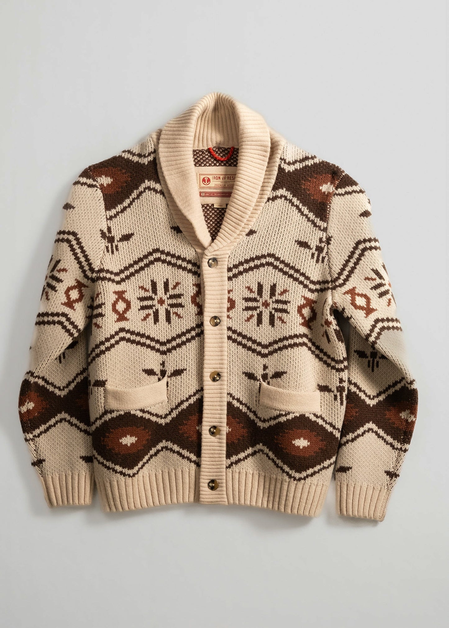 Iron & Resin Wincha Shawl Collar Sweater Natural