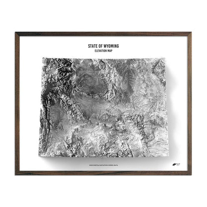 Wyoming Elevation Map Walnut