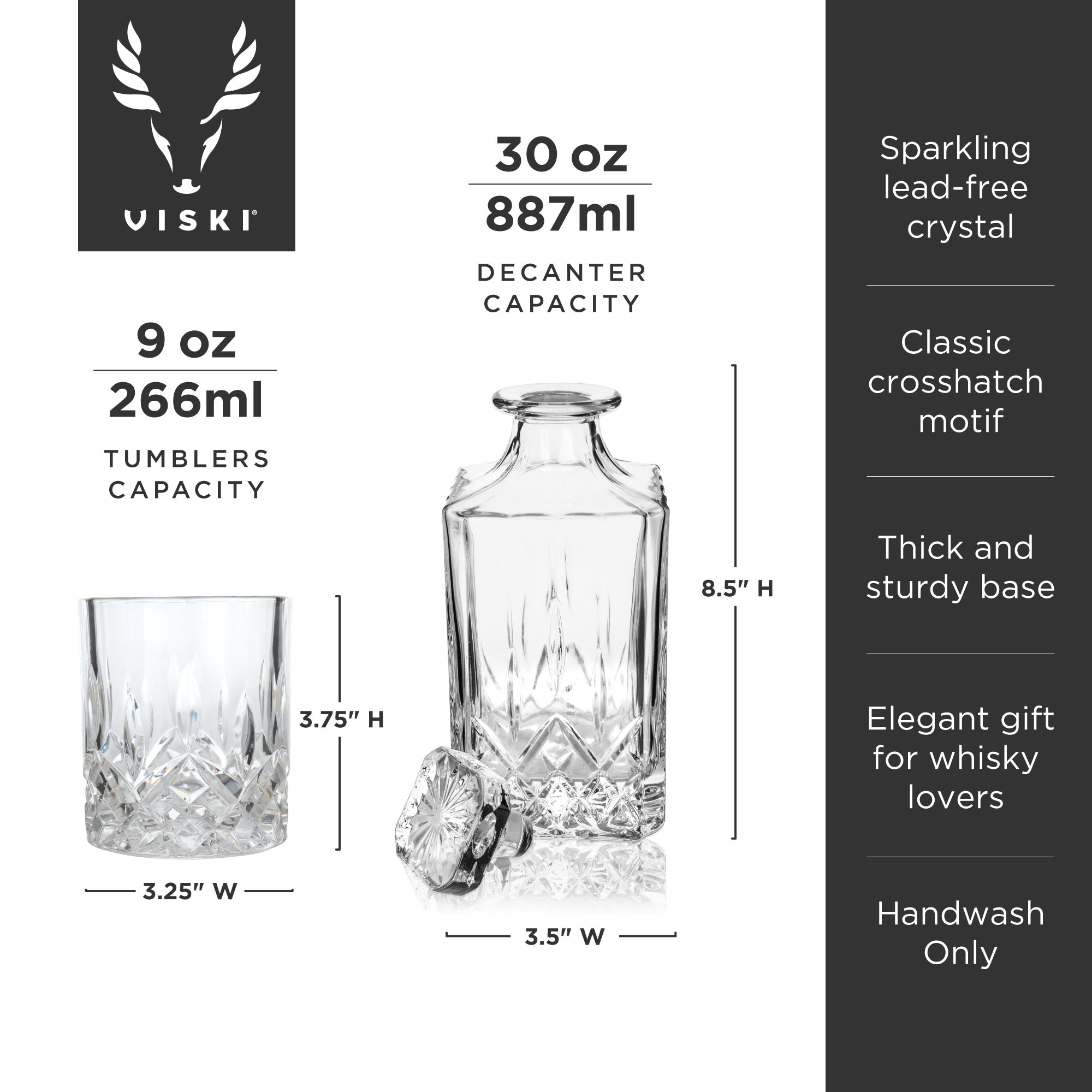 Admiral Crystal Decanter and Tumbler Set | Uncrate Supply
