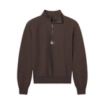 AARON LEVINE HALF ZIP SWEATSHIRT - BROWN
