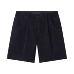 AARON LEVINE SINGLE PLEAT CORDUROY SHORT - NAVY