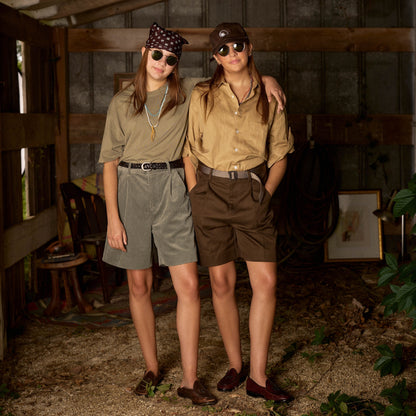 AARON LEVINE SINGLE PLEAT CORDUROY SHORT