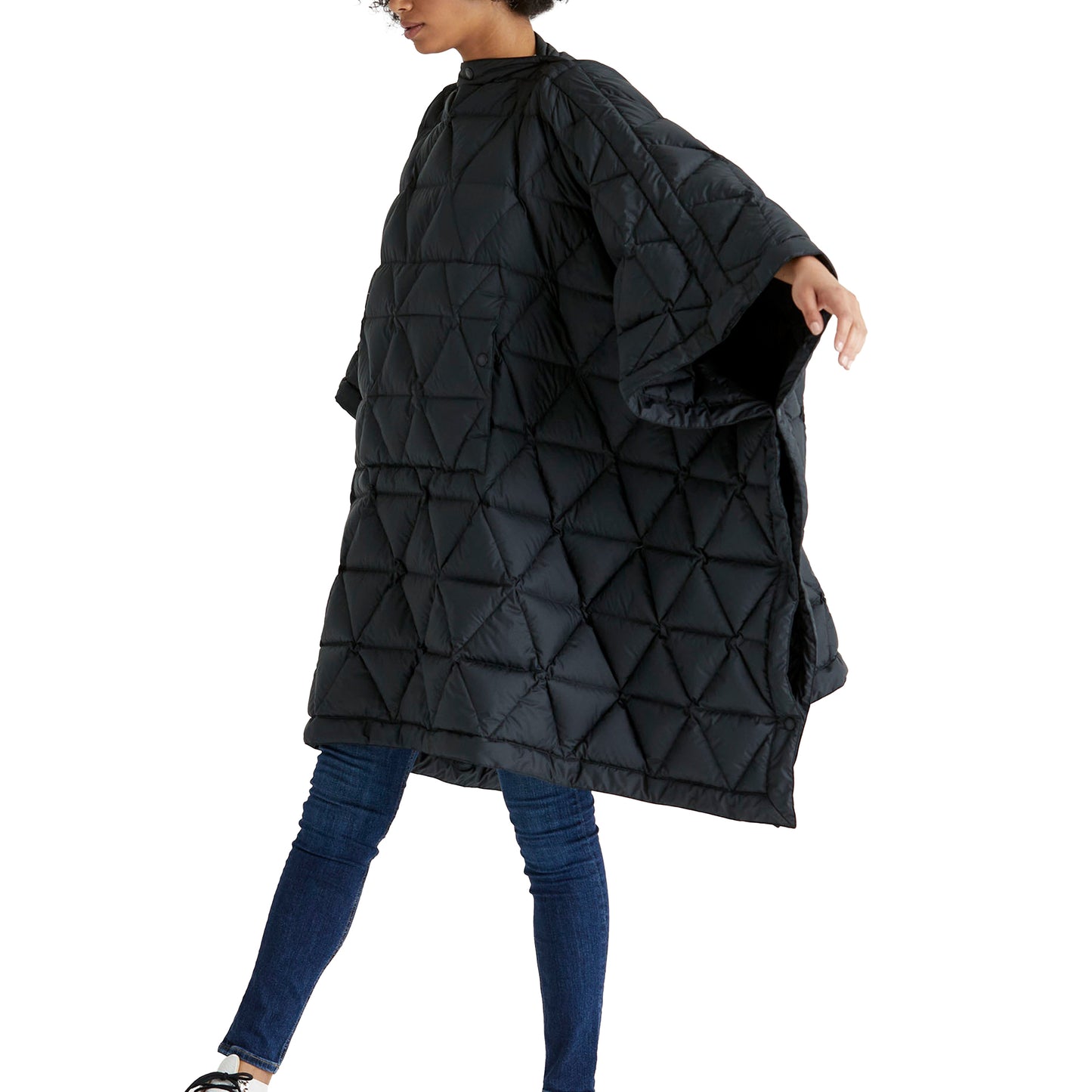 AETHER Onyx Black Down Poncho