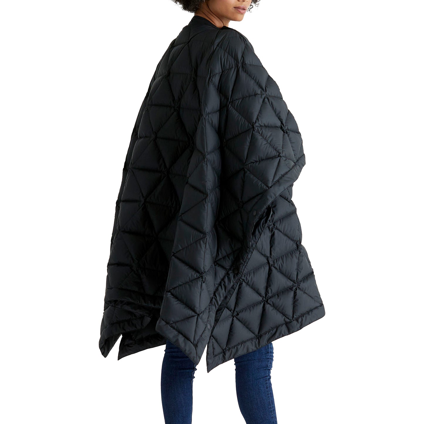 AETHER Onyx Black Down Poncho