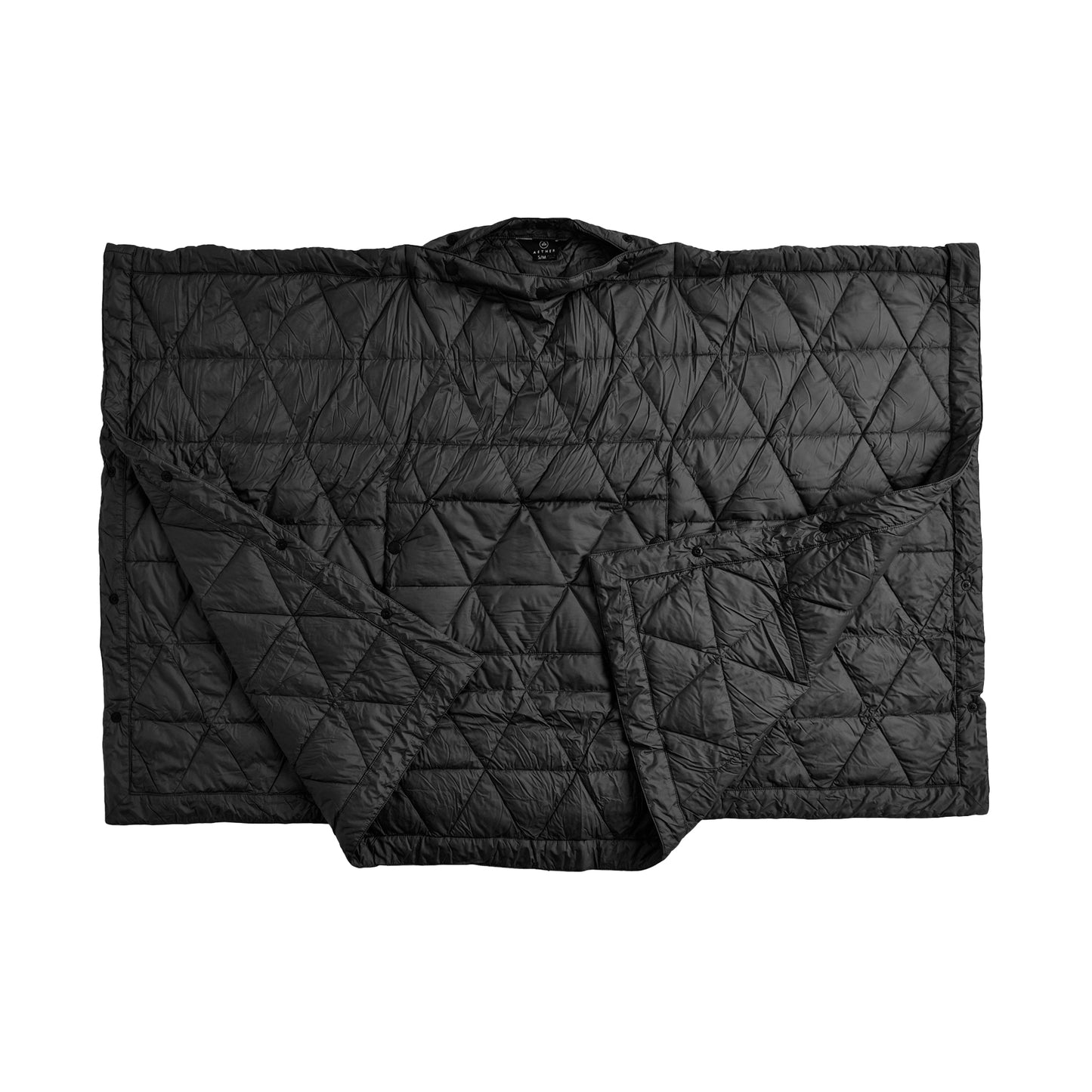 AETHER Onyx Black Down Poncho