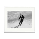 Gianni Agnelli Skiing Framed Print - White Frame