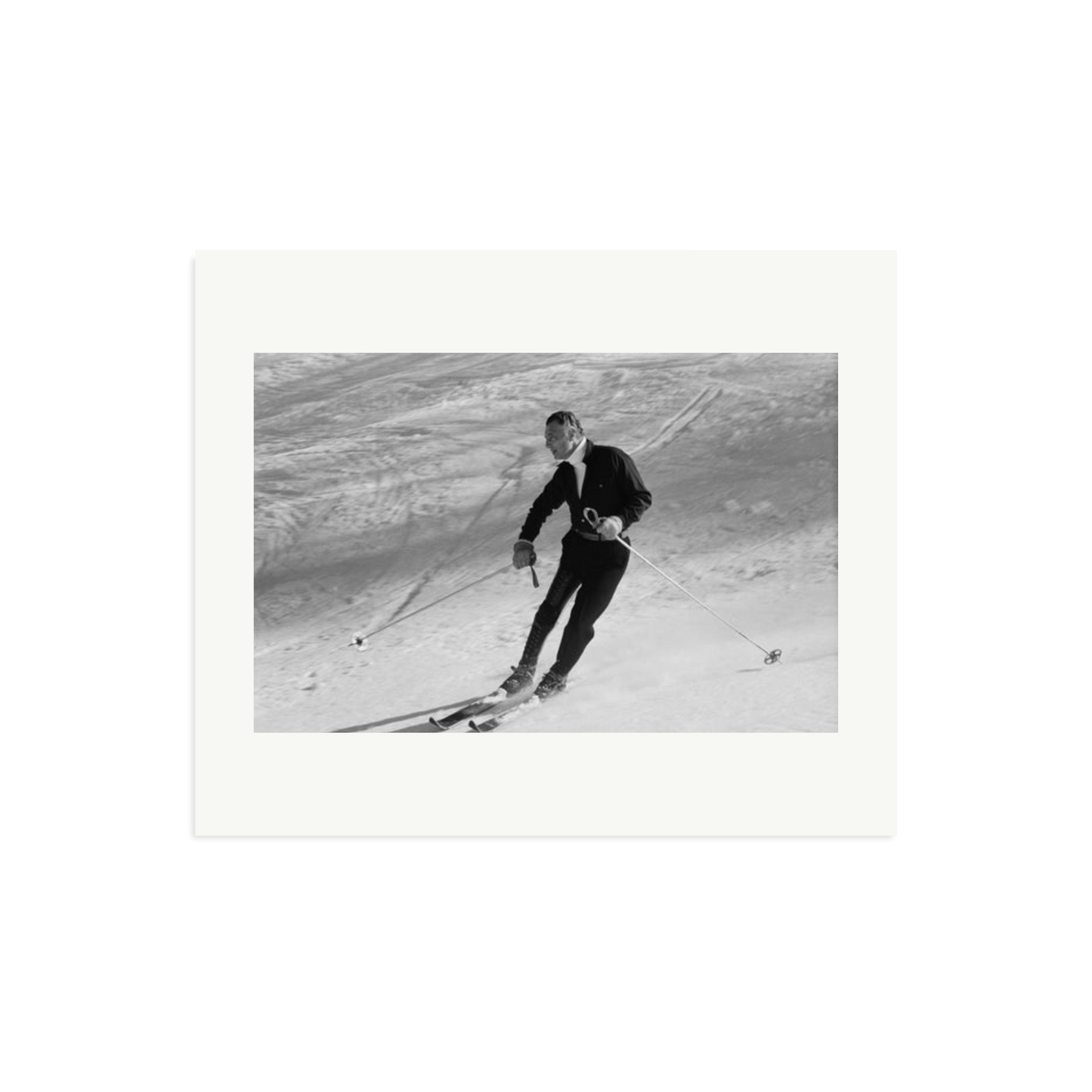 Gianni Agnelli Skiing Framed Print Print Only Large