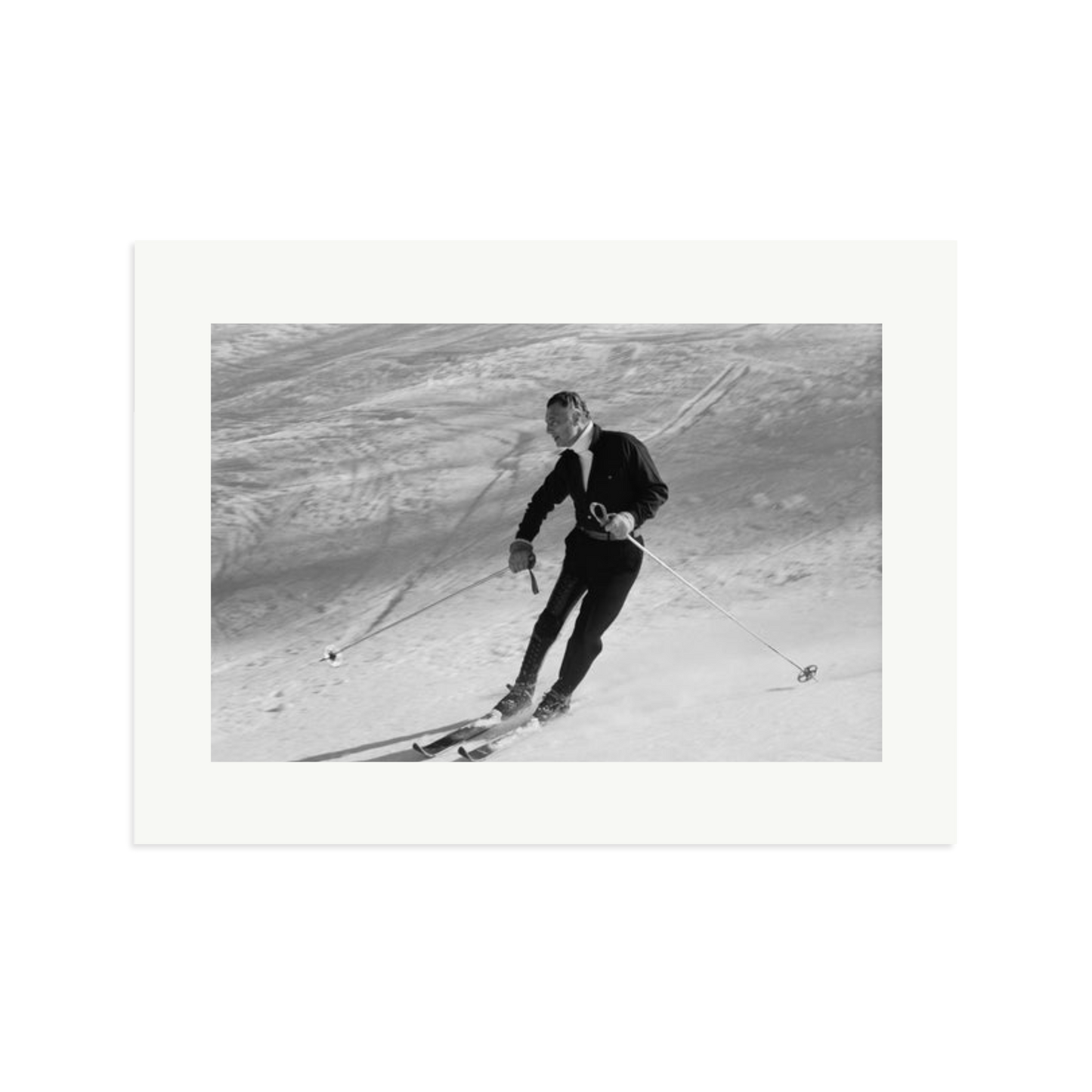 Gianni Agnelli Skiing Framed Print Print Only XL