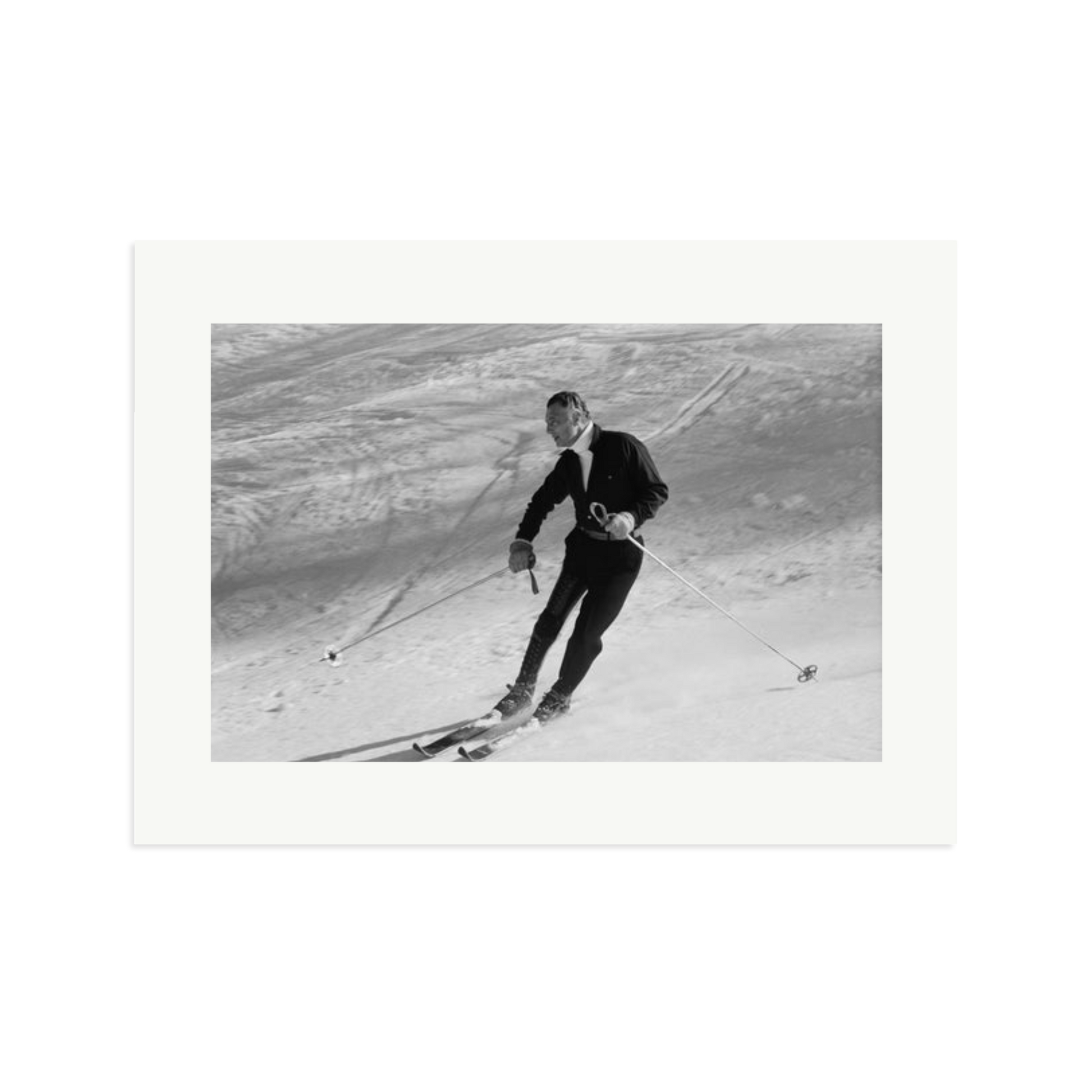 Gianni Agnelli Skiing Framed Print Print Only XL