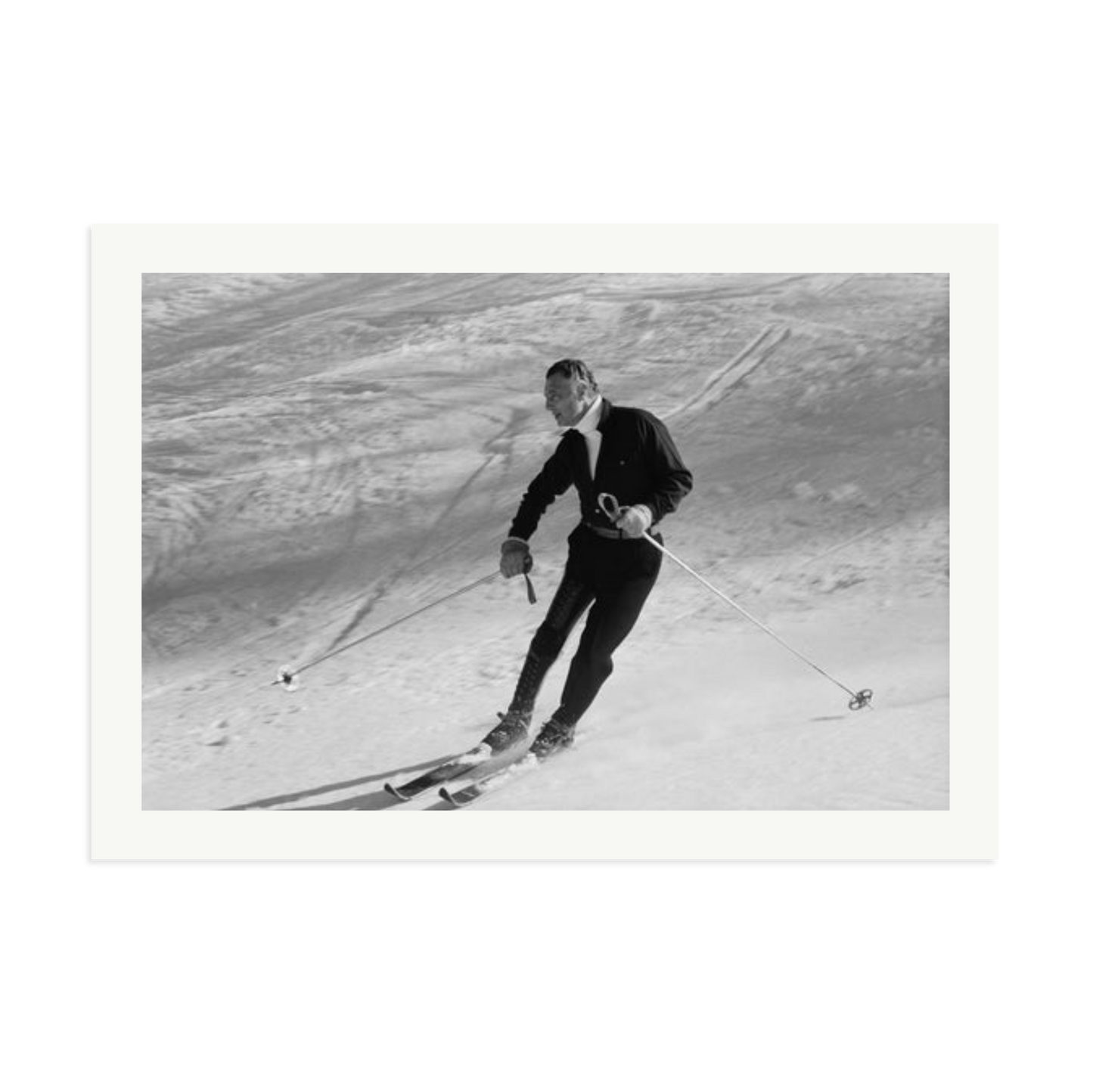 Gianni Agnelli Skiing Framed Print Print Only XXL