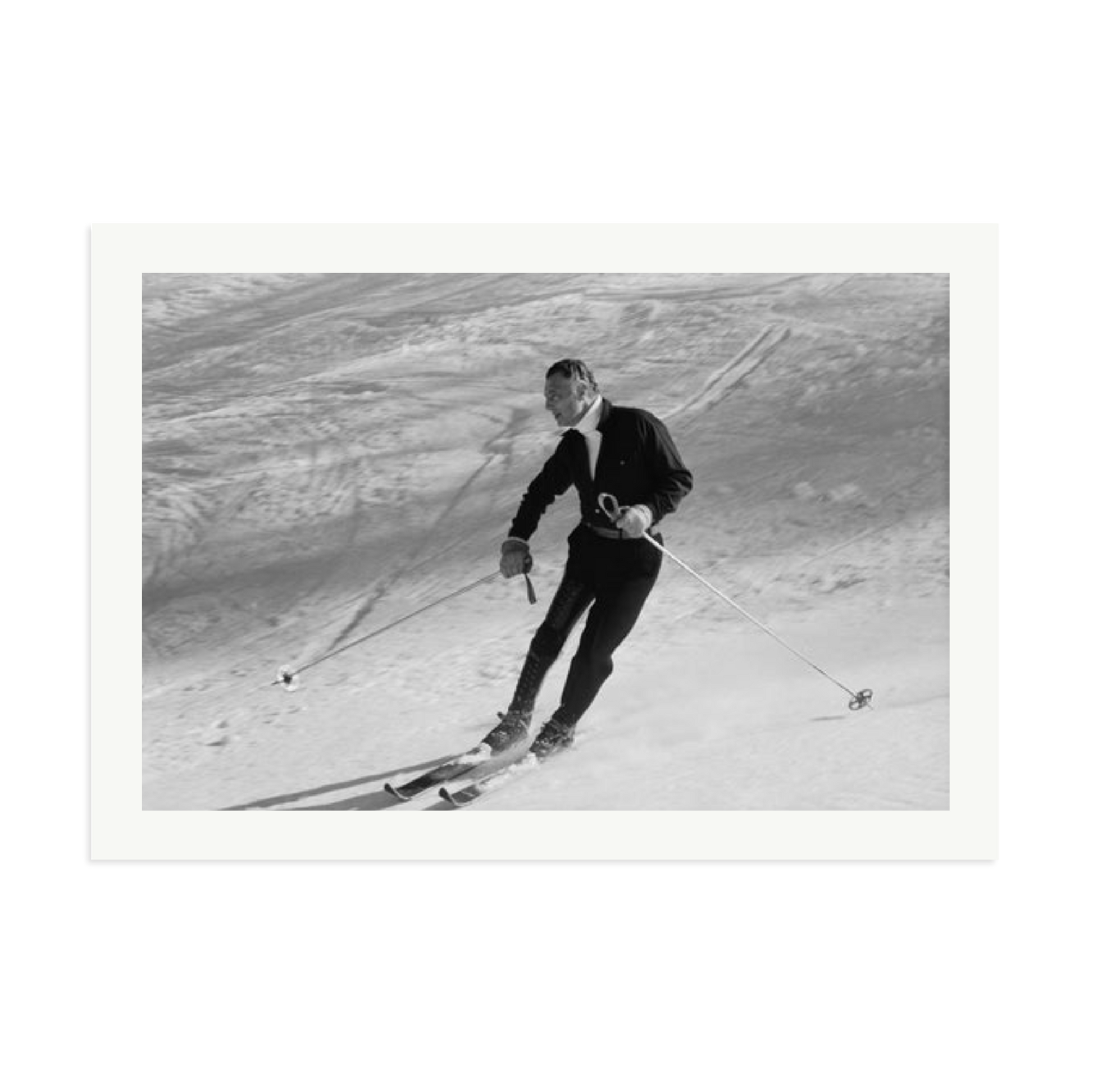 Gianni Agnelli Skiing Framed Print Print Only XXL