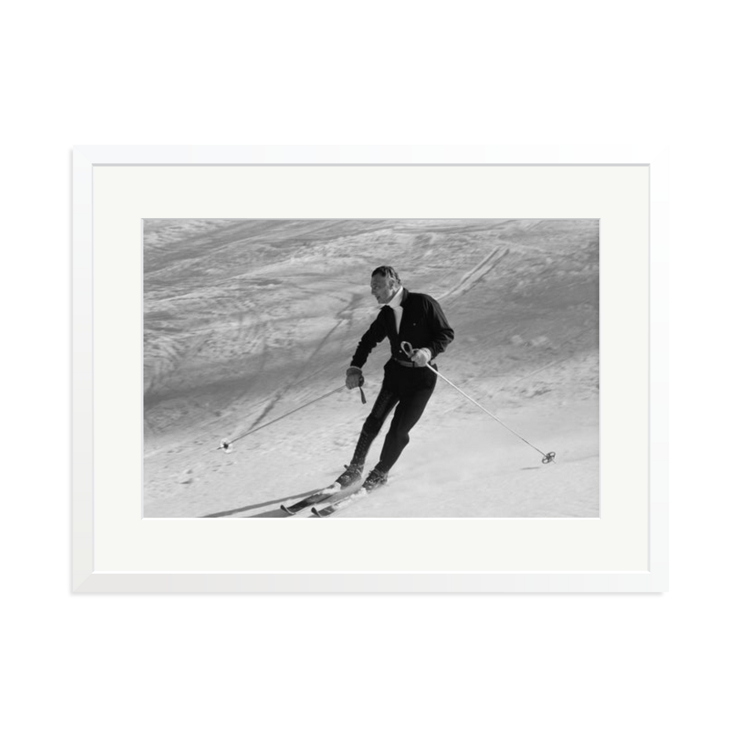 Gianni Agnelli Skiing Framed Print