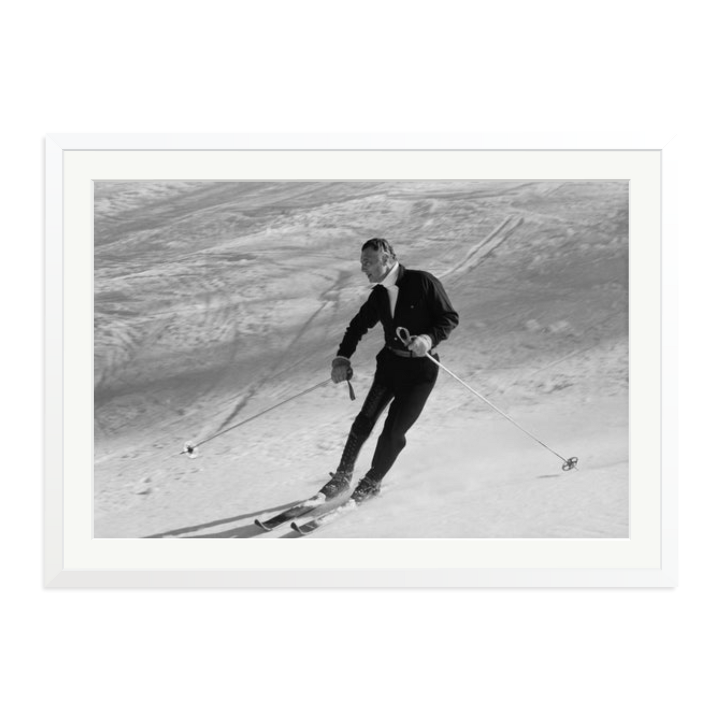Gianni Agnelli Skiing Framed Print