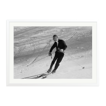 Gianni Agnelli Skiing Framed Print