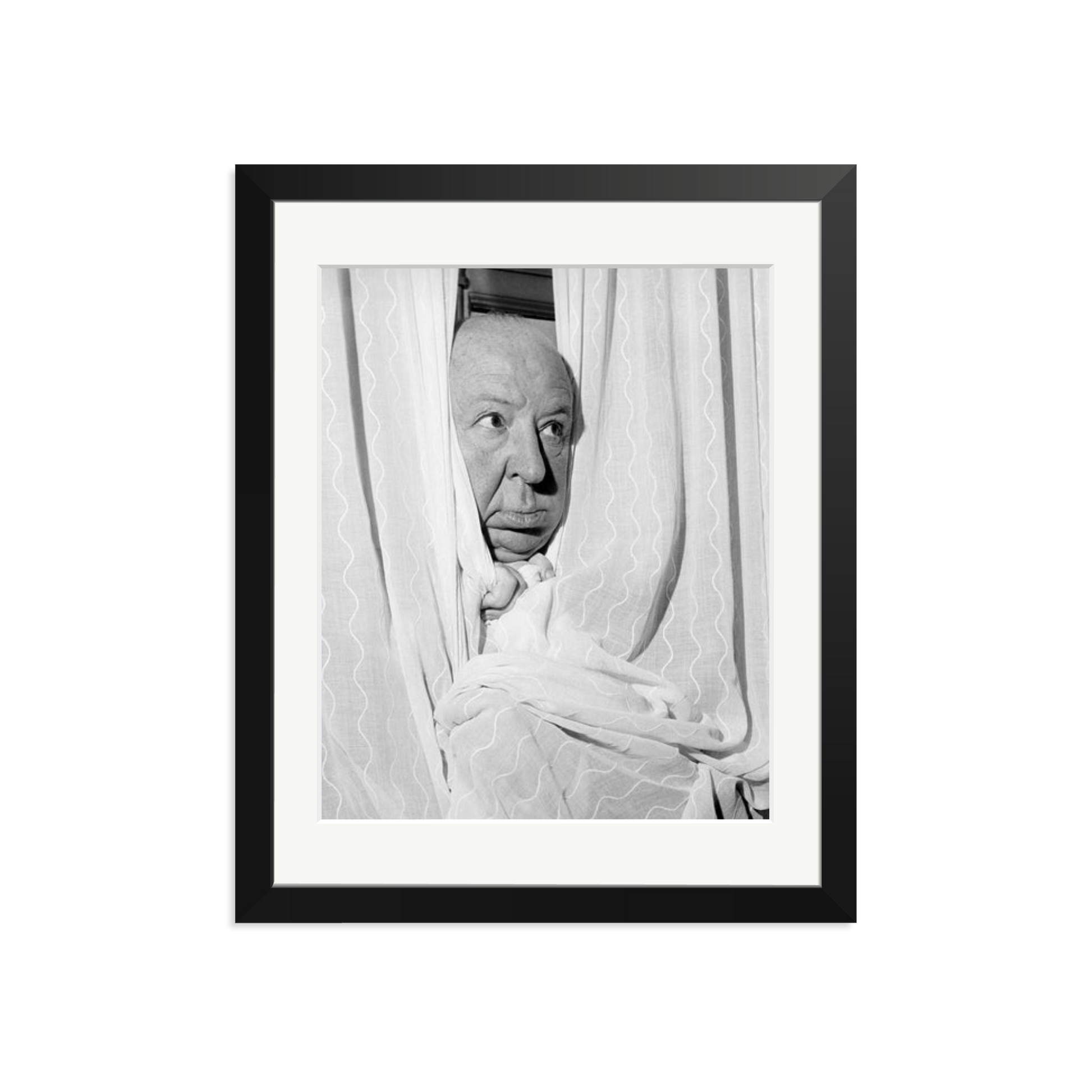 Alfred Hitchcock at the Claridges Hotel Framed Print Black Medium