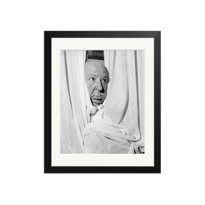 Alfred Hitchcock at the Claridges Hotel Framed Print Black Medium