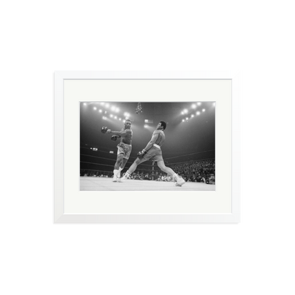 Ali Dodging a Punch From Frazier White Medium