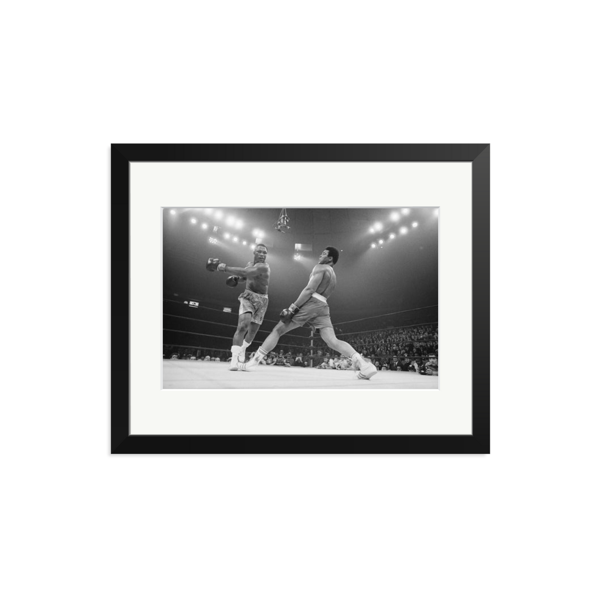 Ali Dodging a Punch From Frazier Black Medium
