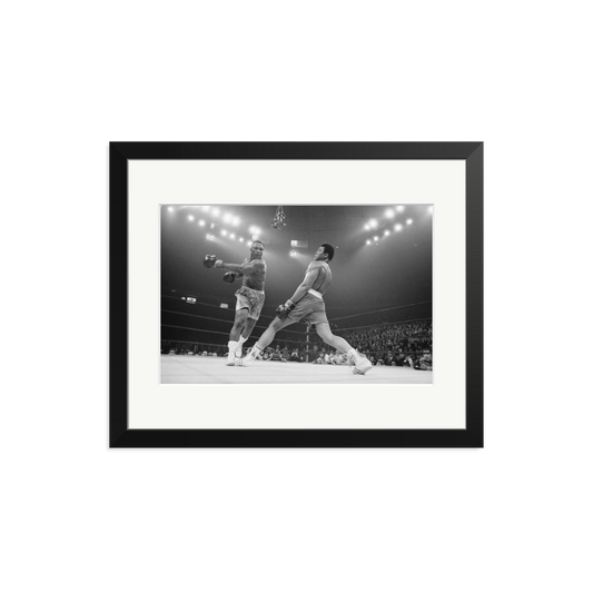 Ali Dodging a Punch From Frazier Framed Print Black Medium