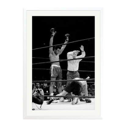 Muhammad Ali Knock Out Framed Print White XXL