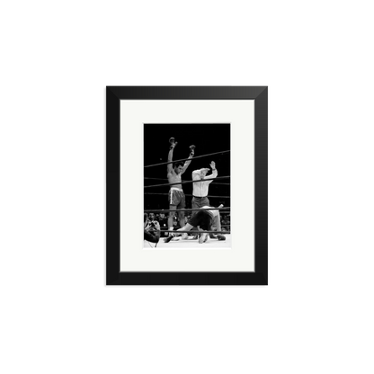 Muhammad Ali Knock Out Framed Print Black Small