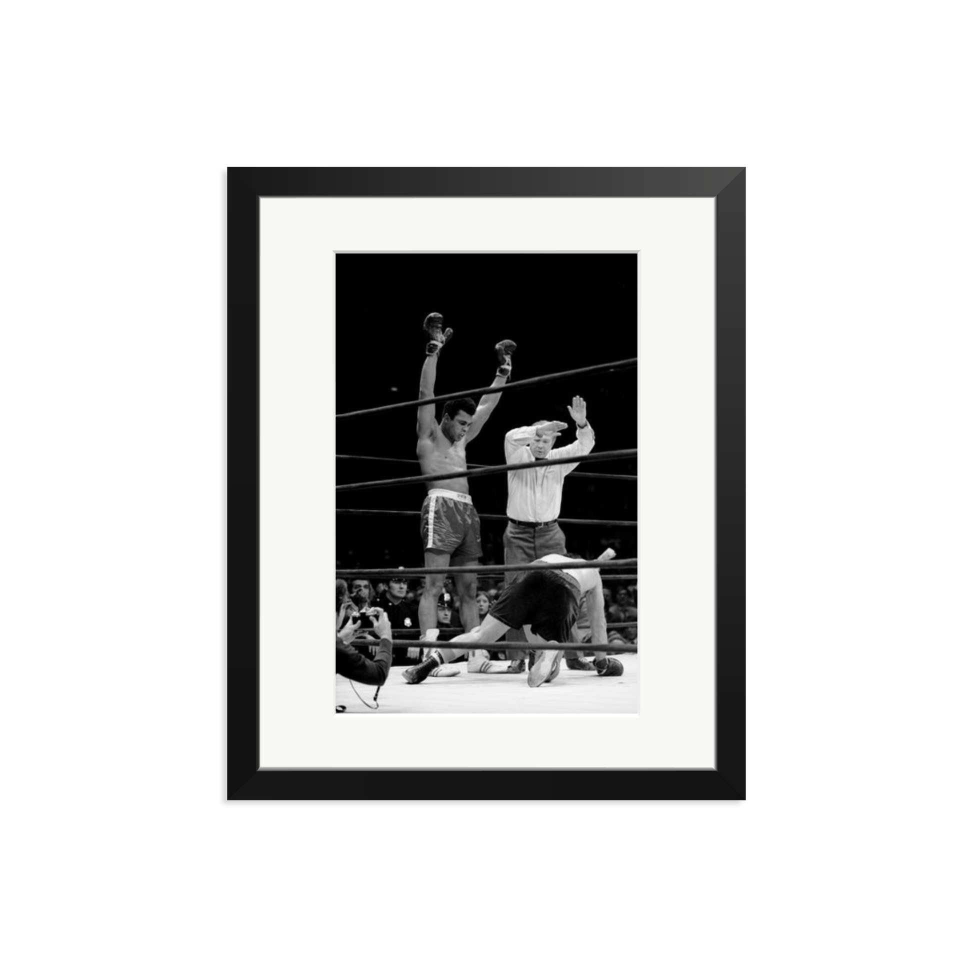 Muhammad Ali Knock Out Framed Print Black Medium
