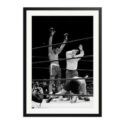 Muhammad Ali Knock Out Framed Print Black XXL