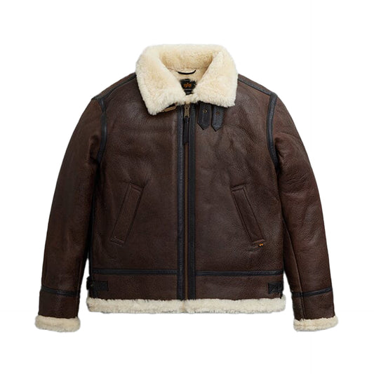 Alpha Industries B-3 Sherpa Leather Bomber Jacket