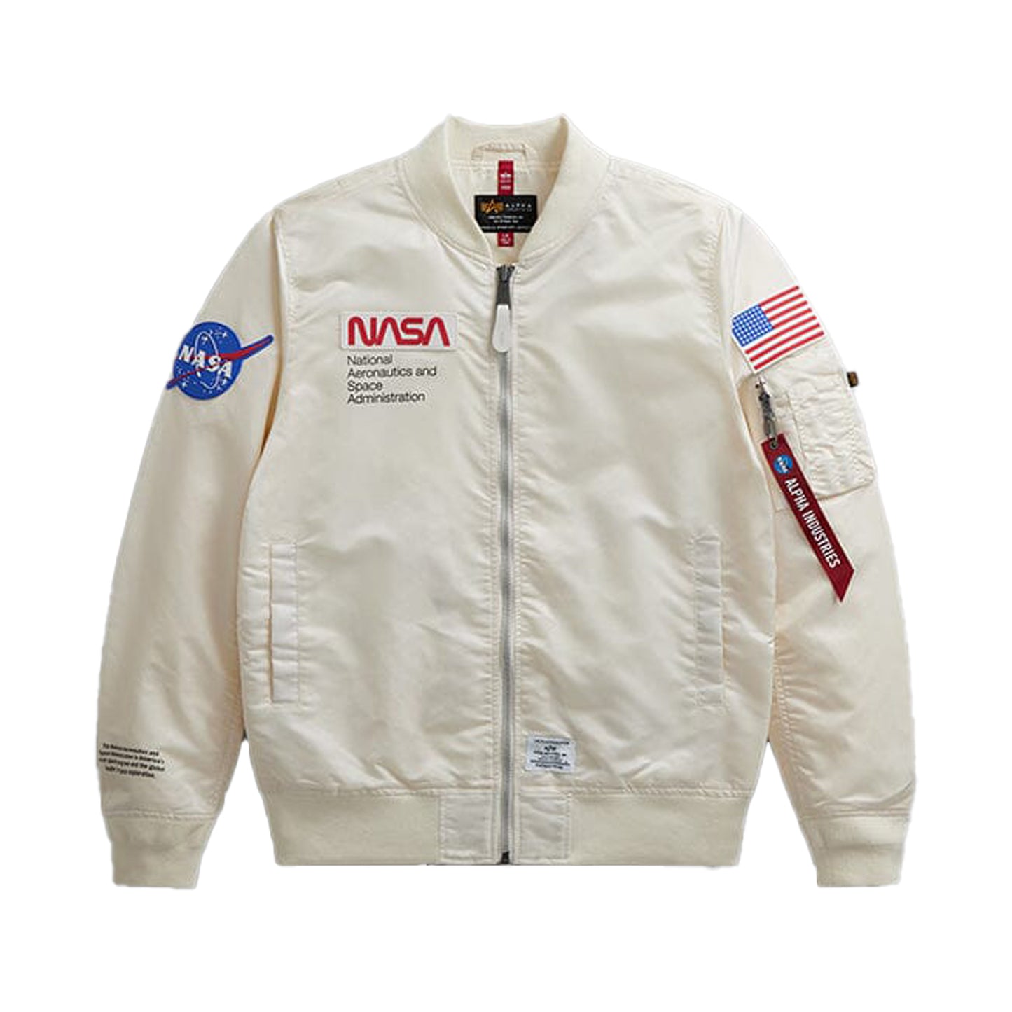 ALPHA INDUSTRIES L-2B NASA GEN II BOMBER JACKET OFF WHITE