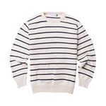 American Trench Cotton Breton Stripe Sweater - natural/navy